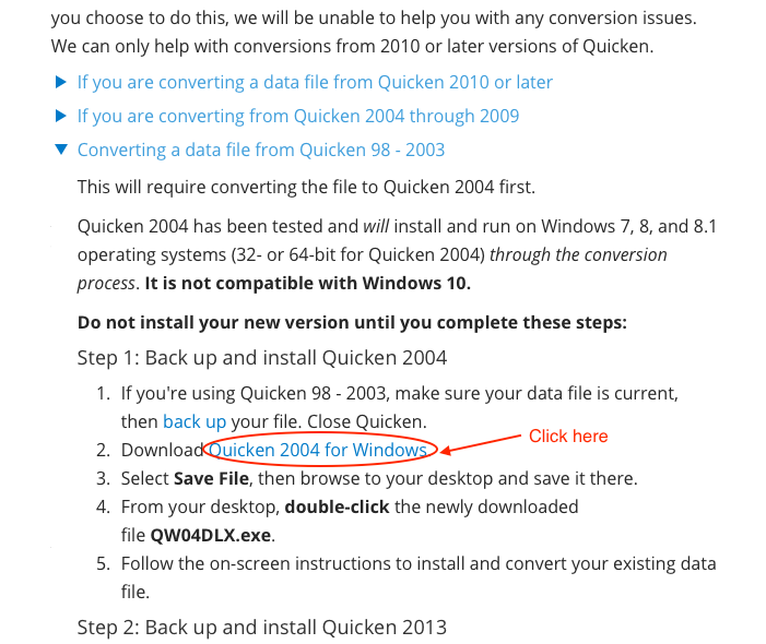 quicken 2004 deluxe windows 10